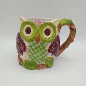 Pier 1 Imports Olli the Owl Hand Painted Dolomite Mug